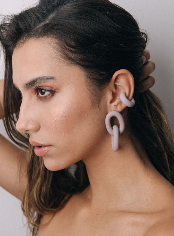 Aretes Eslabones Blooms Champagne Pink