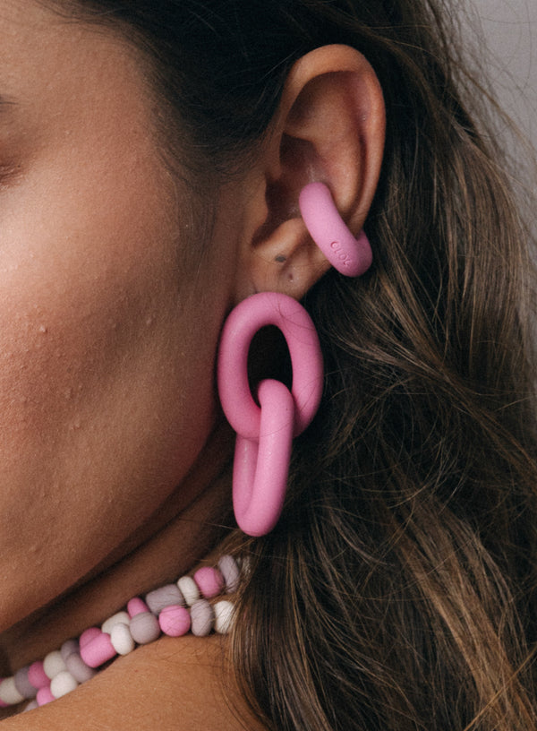 Aretes Eslabones Blooms Bubble Gum