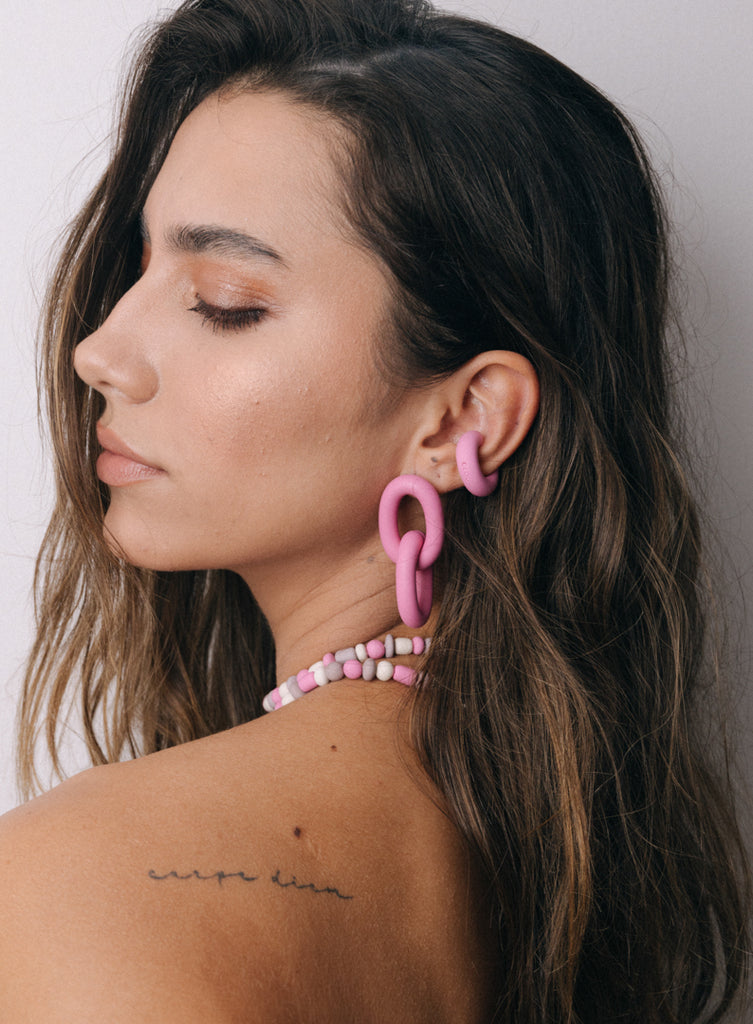 Aretes Eslabones Blooms Bubble Gum